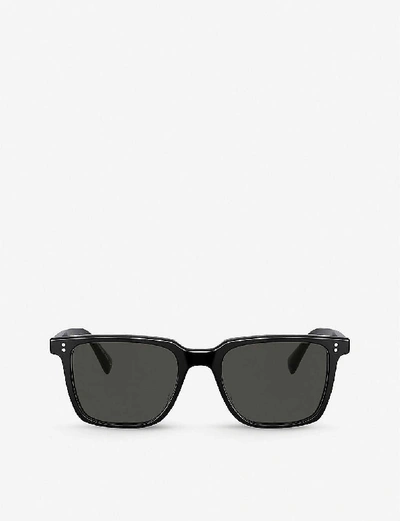 Shop Oliver Peoples Men's Black Ov5419su Lachman Sun Square Acetate Sunglasses