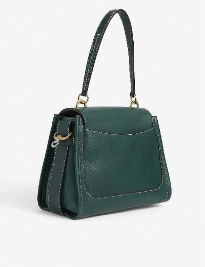 Shop Chloé Tess Day Small Leather Shoulder Bag In Rainforest+green