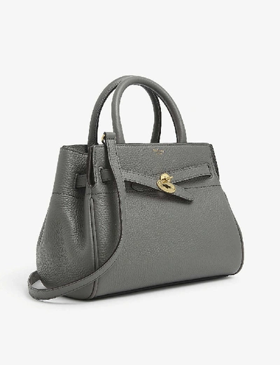 Shop Mulberry Womens Charcoal Belted Bayswater Leather Shoulder Bag