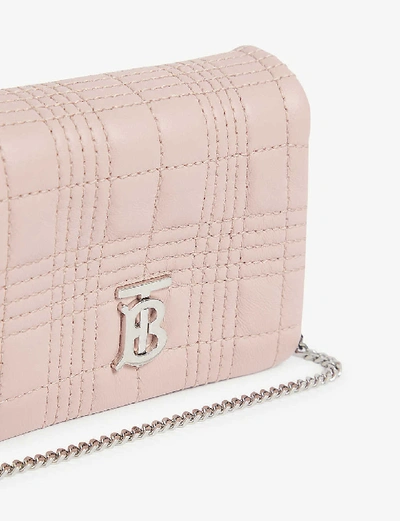 Shop Burberry Lola Leather Mini Shoulder Bag In Blush Pink