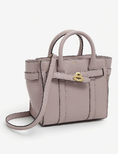 Shop Mulberry Bayswater Leather Micro Cross-body Bag In Powder Pink