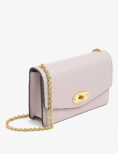 Shop Mulberry Darley Small Leather Wallet-on-chain In Powder Pink