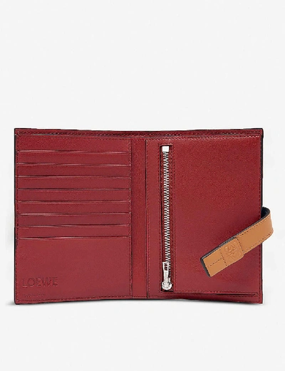 Shop Loewe Medium Vertical Grained-leather Wallet In Light Caramel/pecan