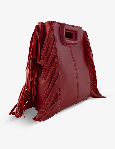 Shop Maje Lea Mini Leather Shoulder Bag In Carmine Red