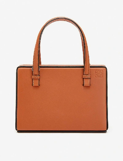 Shop Loewe Postal Small Leather Shoulder Bag In Tan