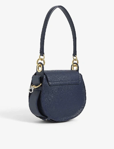 Shop Chloé Tess Leather Cross-body Bag In Deep Ocean