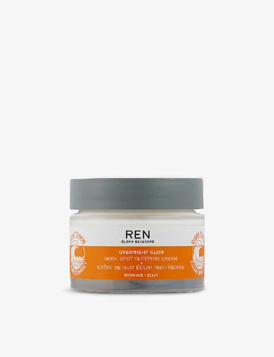 Shop Ren Overnight Glow Dark Spot Sleeping Cream 50ml In Orange