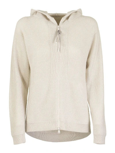Shop Brunello Cucinelli Rib-knit Cashmere Cardigan In White