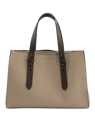 Shop Brunello Cucinelli Hammered Leather Tote In Beige