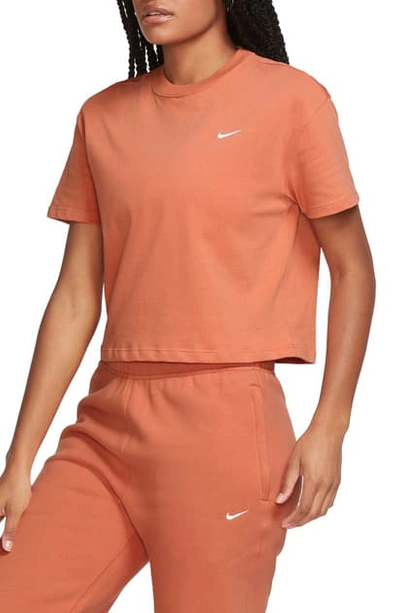 Shop Nike Lab Nrg Crop Cotton T-shirt In Healing Orange