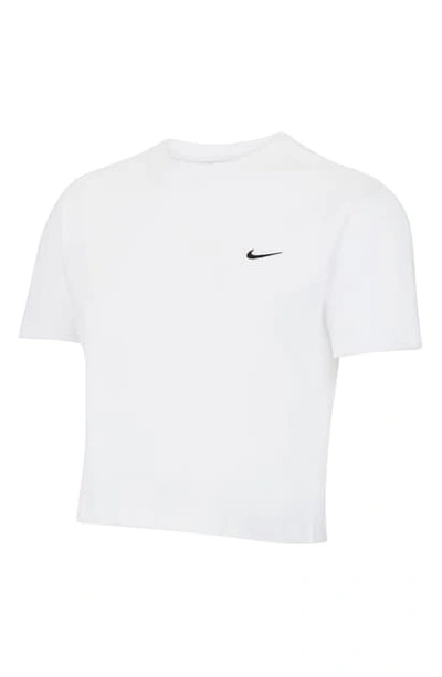 Shop Nike Lab Nrg Crop Cotton T-shirt In White