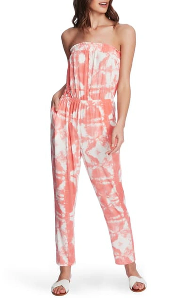 Shop 1.state Tie Dye Strapless Jumpsuit In Cactus Bud
