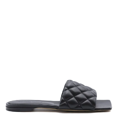 Shop Bottega Veneta Quilted Square-toe Sandals In Black