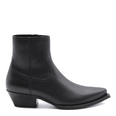 Shop Saint Laurent Lukas Western Ankle Boots In Black