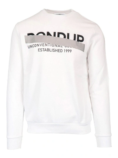 Shop Dondup Prints And Logo Sweatshirt In White
