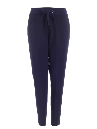 Shop Le Tricot Perugia Blue Pants Featuring Knitted Detail