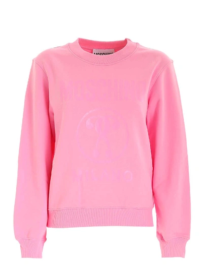 Shop Moschino Double Question Mark Sweatshirt In Pink