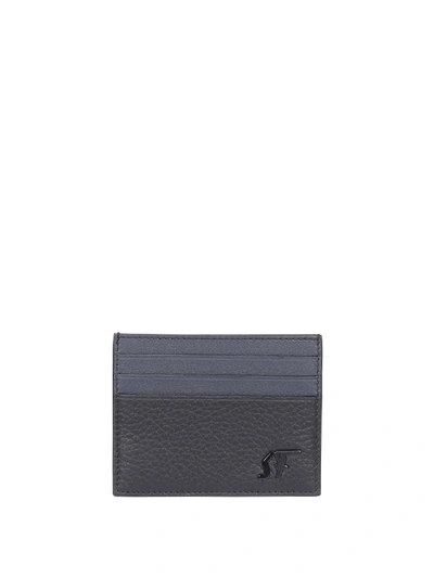 Shop Ferragamo Black Leather Card Holder With Logo Plaque