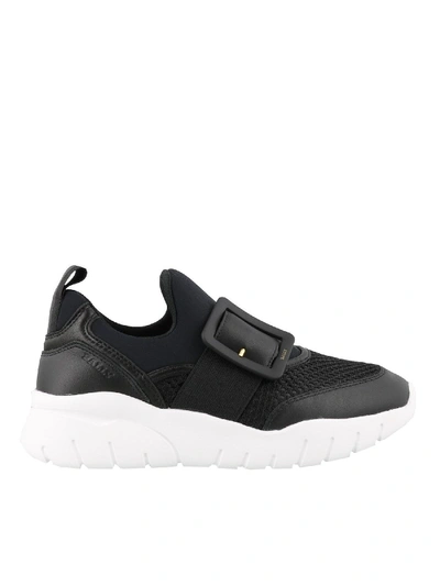 Shop Bally Black Brinelle Sneakers With Matte Buckle