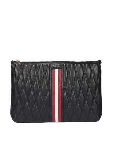 Shop Bally Dylla Quilted Leather Clutch In Black