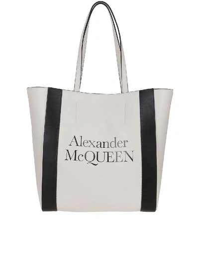 Shop Alexander Mcqueen Signature Tote Bag In Black And White