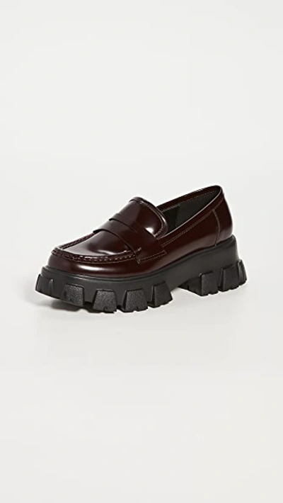 Shop Villa Rouge Phoebe Lug Sole Loafers In Malbec