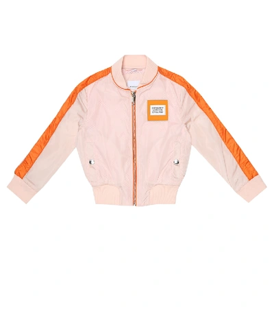 Shop Burberry Unicorn Print Bomber Jacket In Pink