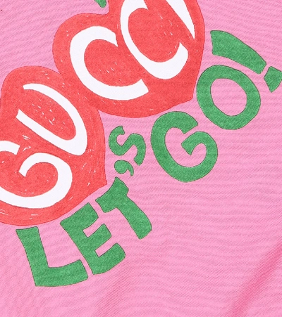 Shop Gucci Baby Logo Cotton Onesie In Pink