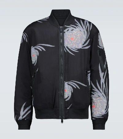 Shop Undercover Floral Printed Bomber Jacket In Black