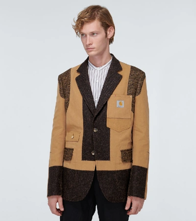 Shop Junya Watanabe X Carhartt Patchwork Blazer In Multicoloured