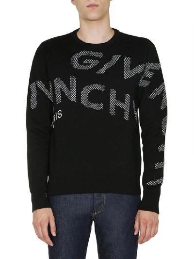Shop Givenchy Logo Crewneck Sweatshirt In Black