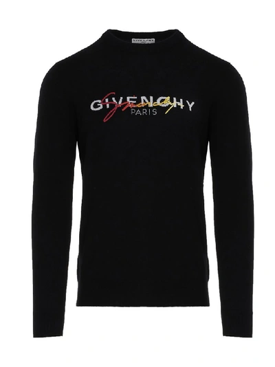 Shop Givenchy Signature Embroidered Knitted Sweater In Black