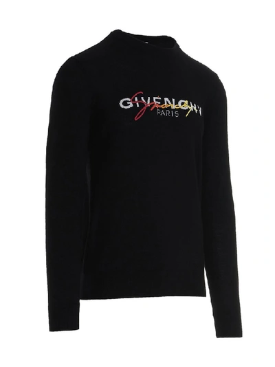 Shop Givenchy Signature Embroidered Knitted Sweater In Black