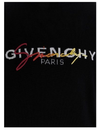 Shop Givenchy Signature Embroidered Knitted Sweater In Black