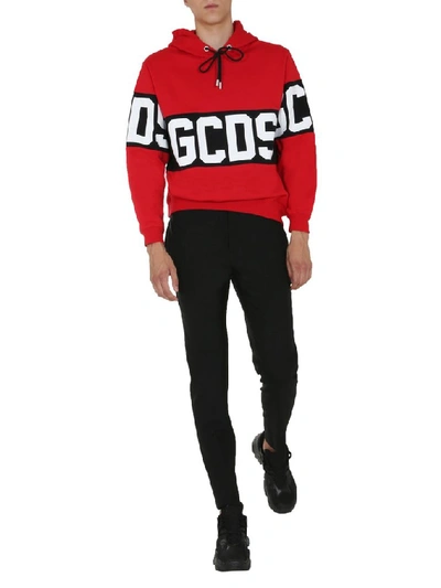 Shop Gcds Band Logo Hoodie In Red