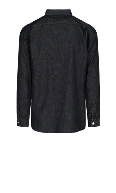 Shop Givenchy Address Denim Shirt In Black