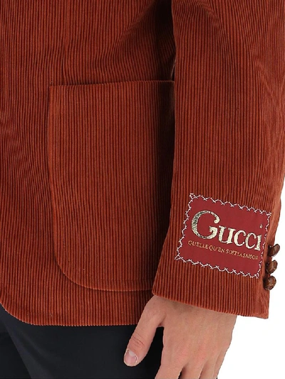 Shop Gucci Quelle Qu'en Soit La Saison Jacket In Brown