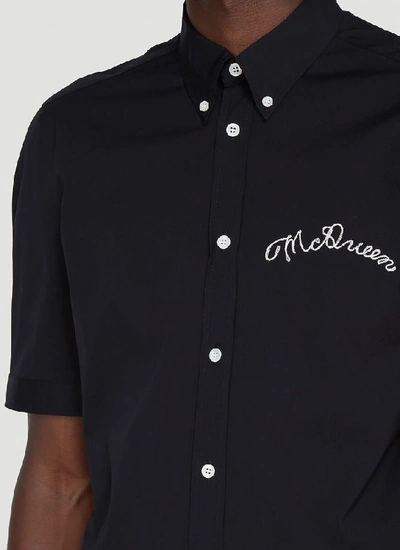 Shop Alexander Mcqueen Logo Short In Black