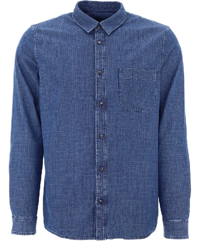 Shop Apc A.p.c. Georges Denim Shirt In Blue