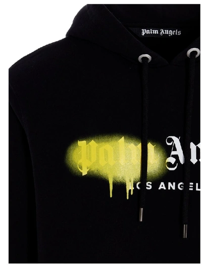 Shop Palm Angels Sprayed Hoodie In Black