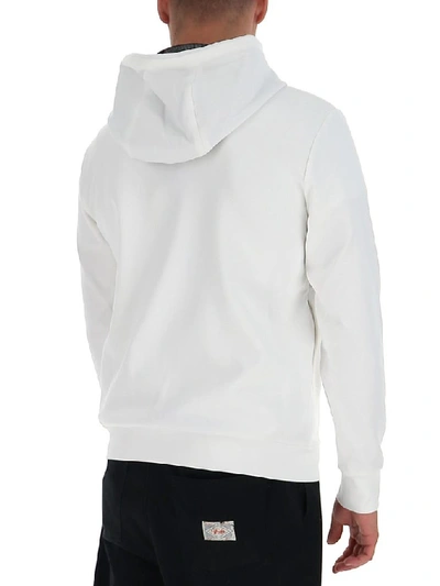 Shop Fendi Ff Motif Zipped Hoodie In White