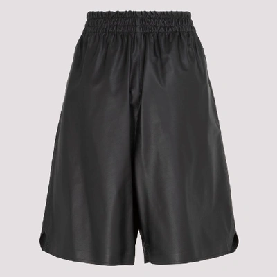 Shop Bottega Veneta Leather Shorts In Black