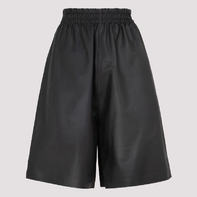 Shop Bottega Veneta Leather Shorts In Black