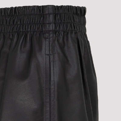 Shop Bottega Veneta Leather Shorts In Black