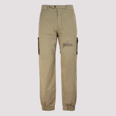 Shop Palm Angels Logo Cargo Pants In Green