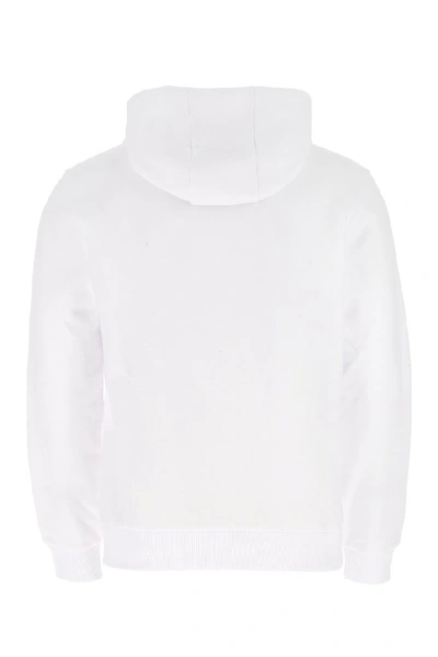 Shop Fendi Logo Hooded Sweatshirt In White