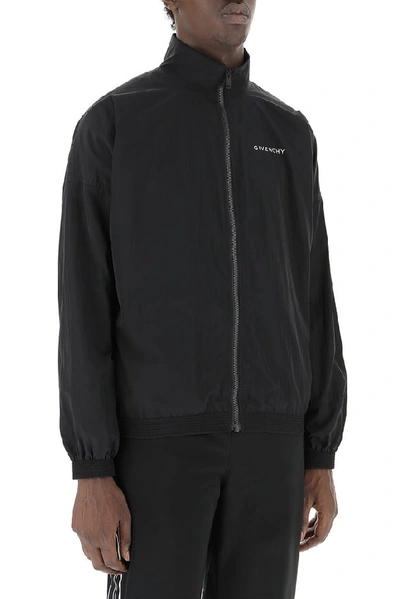Shop Givenchy Logo Collar Jacket In Black