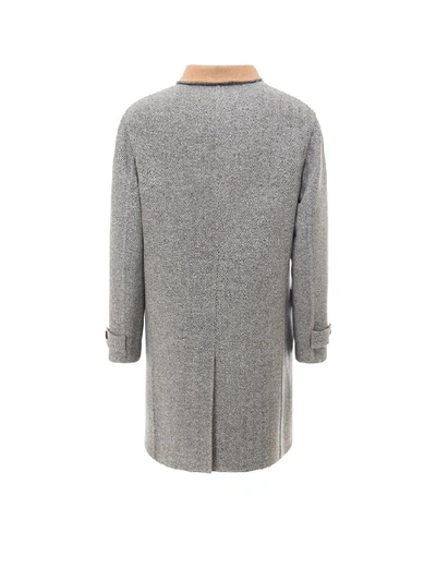 Shop Brunello Cucinelli Single Breasted Reversible Coat In Grey