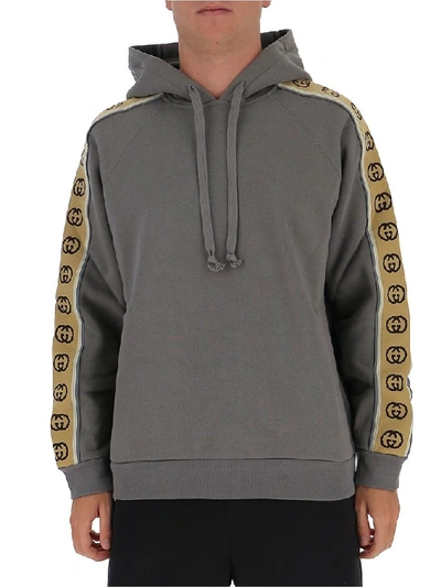 Shop Gucci Jersey Hooded Sweatshirt In Grey