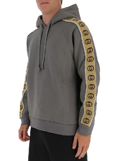 Shop Gucci Jersey Hooded Sweatshirt In Grey